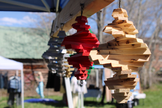 Wooden Spinner - Handmade, Porch Decor, Gift Ideas, Elegant Wind Spinner, Rustic Decor, Holiday Gifts