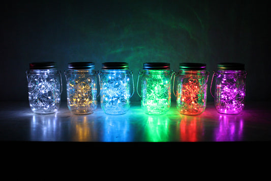 Solar Powered Fairy Lights Mason Jar, 30 LED lights, Porch lighting, Outside Decor